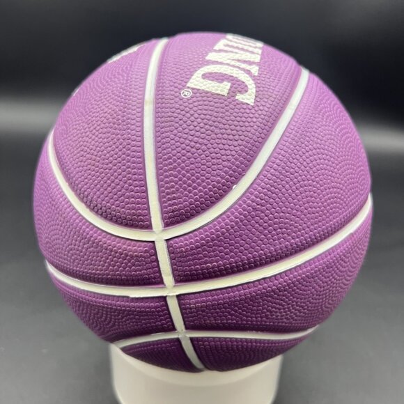 Vtg Spalding/LA LAKERS NBA Souvenir/Kid Toy Mini 7" Basketball; Purple/Yellow - Picture 3 of 11